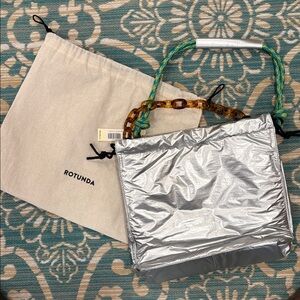 Rotunda Silver Hobo Bag - brand new w tags and duster bag